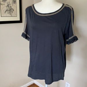 Loft top with embroidered detail. Size large